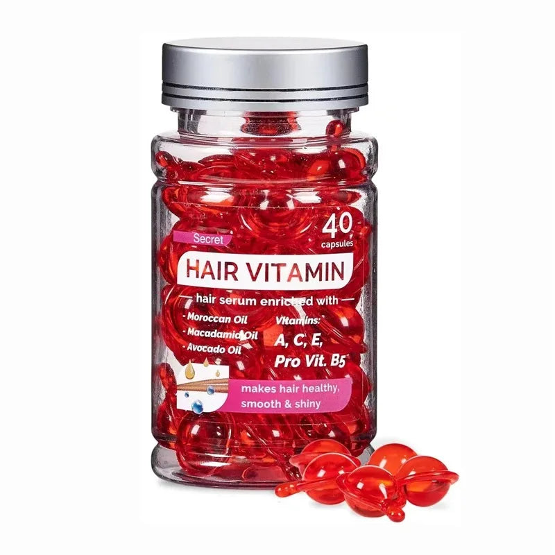 Moroccan Agam Vitamin Oil Hair Care Essence Damaged Nutrition Repair Hair Splitting Improvement Treatment Products 40 Capsules Halalzen