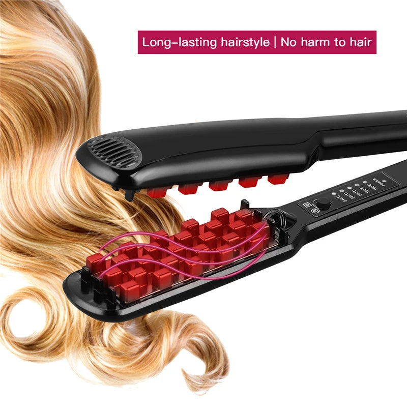 3D Grid Hair Crimper Professional Fluffy Iron Increase Volume Ceramic Hair Tool Hair Waver Styling Crimping Perm Pliers