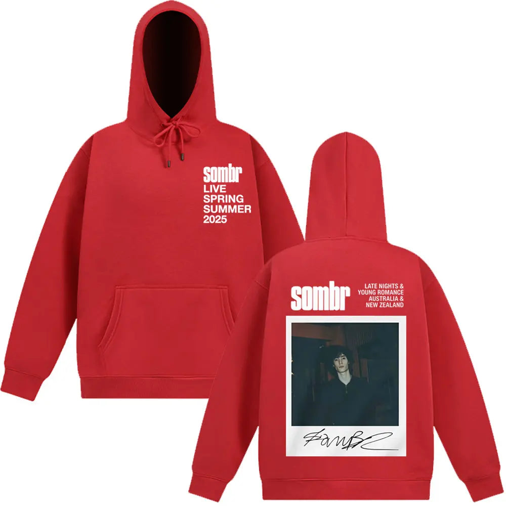 Sombr The Late Nights & Young Romance Tour 2025 Sweatshirt Men Women Fashion Hoodie Long-sleeved Thick Casual Oversized Pullover