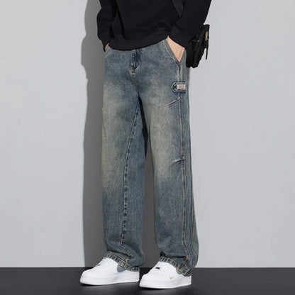 N Jeans Men 2025 New Fall and Winter Retro Fashion Brand Wash Loose Straight-leg Long Pants Men