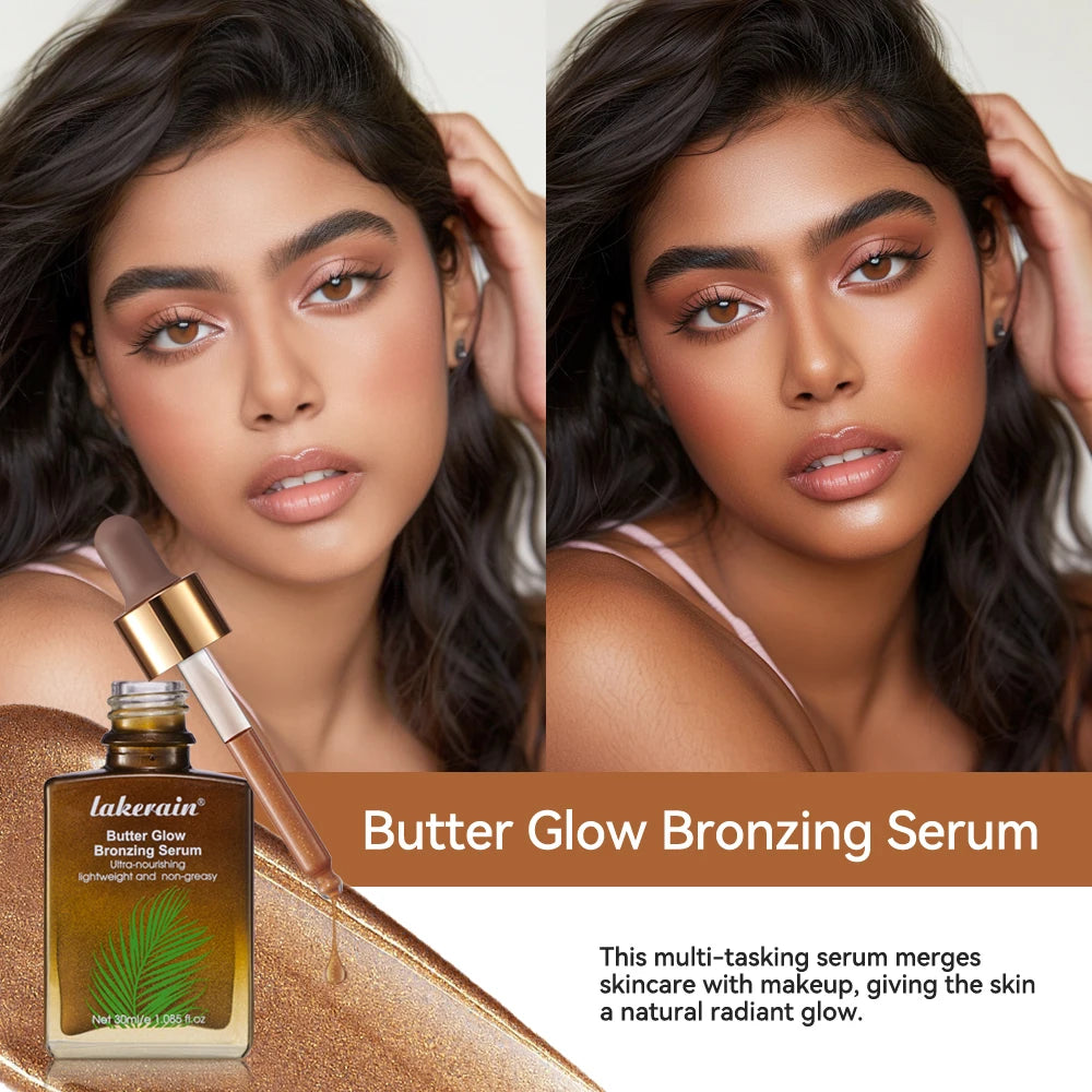 30ml Butter Glow Bronzing Serum Innovative Nourishing Skincare Bronzing Drops for Radiant Natural Sunkissed Complexion Sunkissed Halalzen