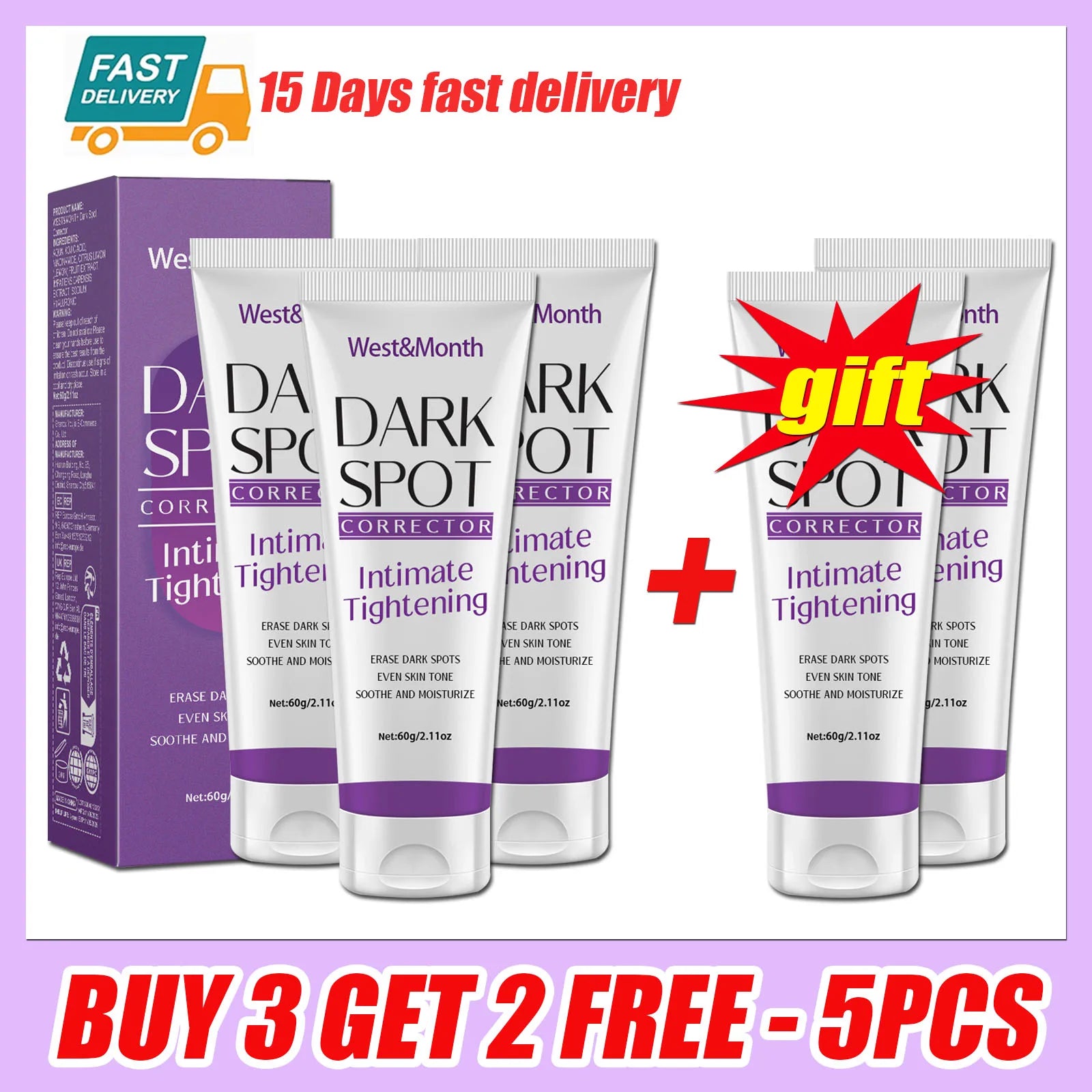 Body Brightening Lotion Dark Spot Remover For Underarms Knees Elbows Melanin Bleaching Lightening Skin Moisturizing Cream 60g