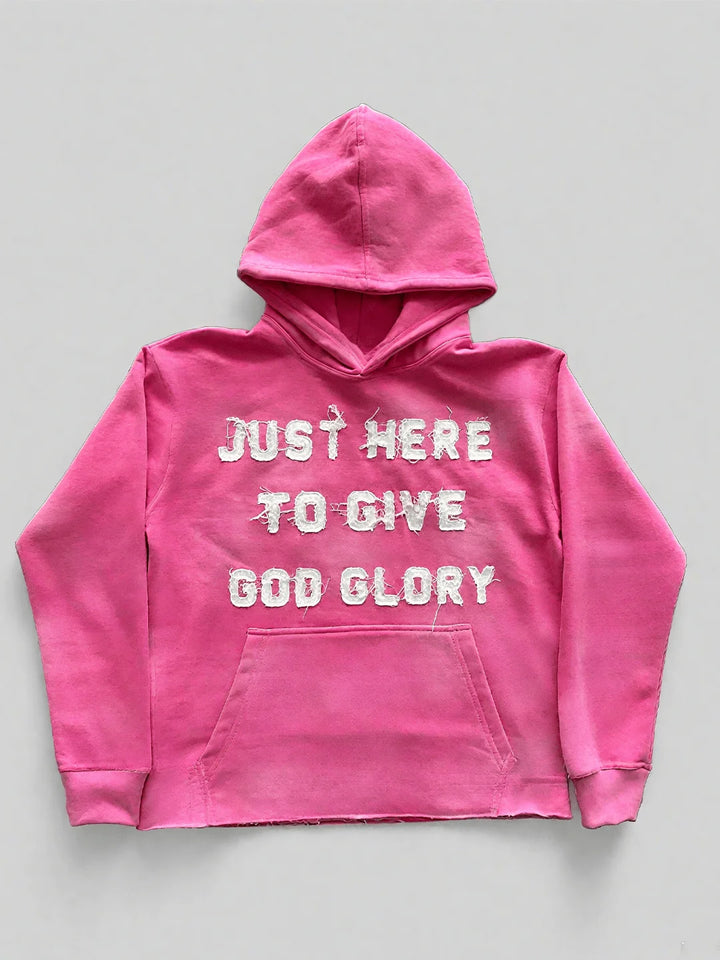 Cross Letter Patch Embroidery Sports Y2K Street Hip-Hop Cross-Border Fashion Loose Hoodie Sweatshirt