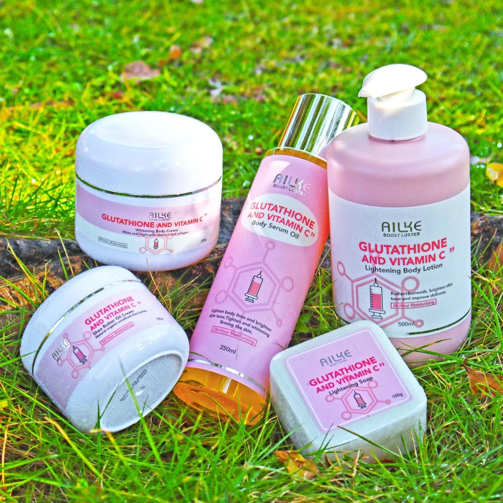 AILKE Whitening Skin Care Set, With Glutathion Vitamin C, Brighter Smoother Skin, Reduce Dark Spots, Clean Skin, Moisturizing Halalzen