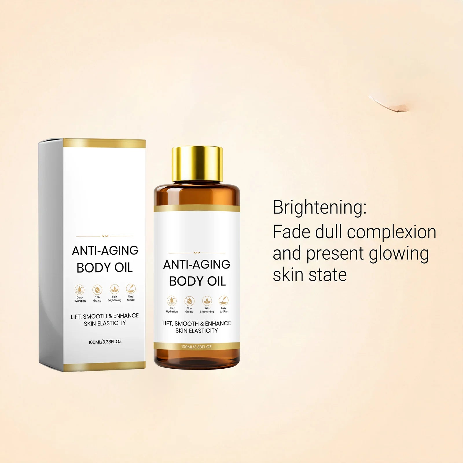 AMZ Body Essential Oil - Lightweight Moisturizing Hydrating Softening Non-Greasy Daily Skin Care Oil for Smooth Healthy Skin
