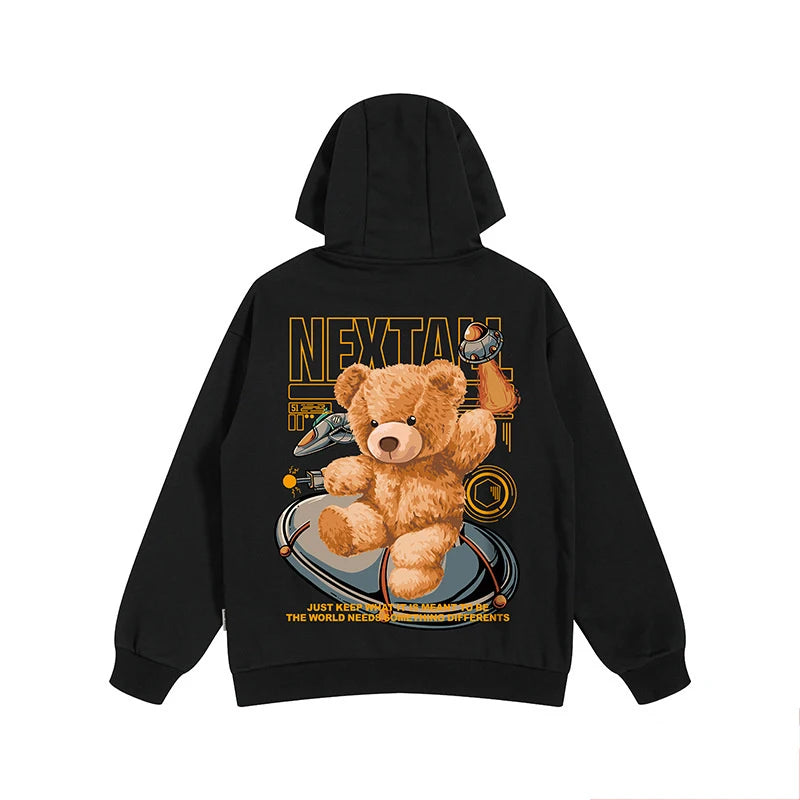 Autumn Men Hip Hop Bear Graphic Hoodie 2025 Cartoon Casual Oversized Hoodies Streetwear Fashion Sweatshirts Japanese y2k Clothes