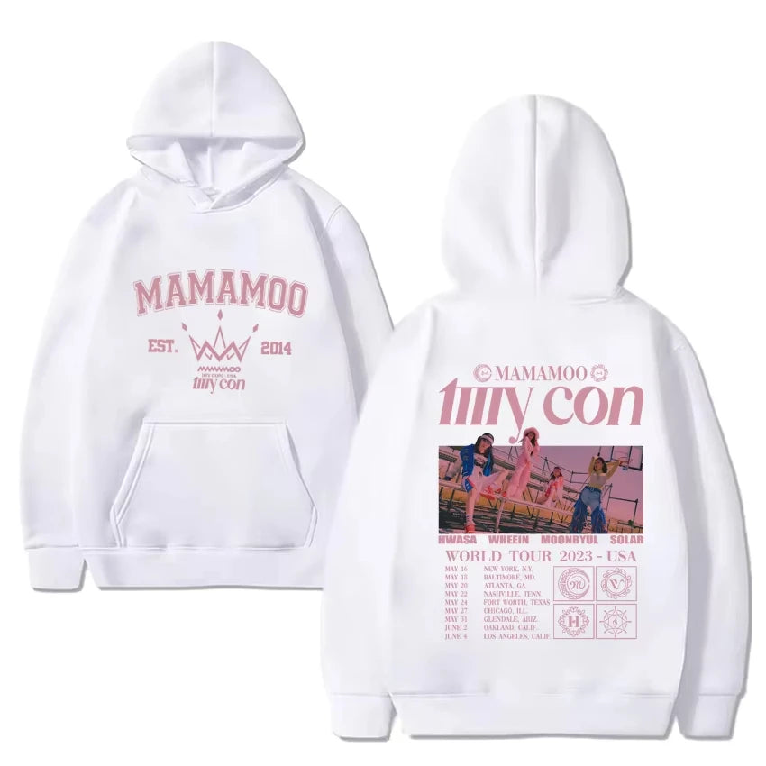 2024 Kpop Mamamoo Group Music Tour Black Hoodie New Men Women Fashion Y2k Sweatshirt Unisex Casual  Long Sleeve Pullovers