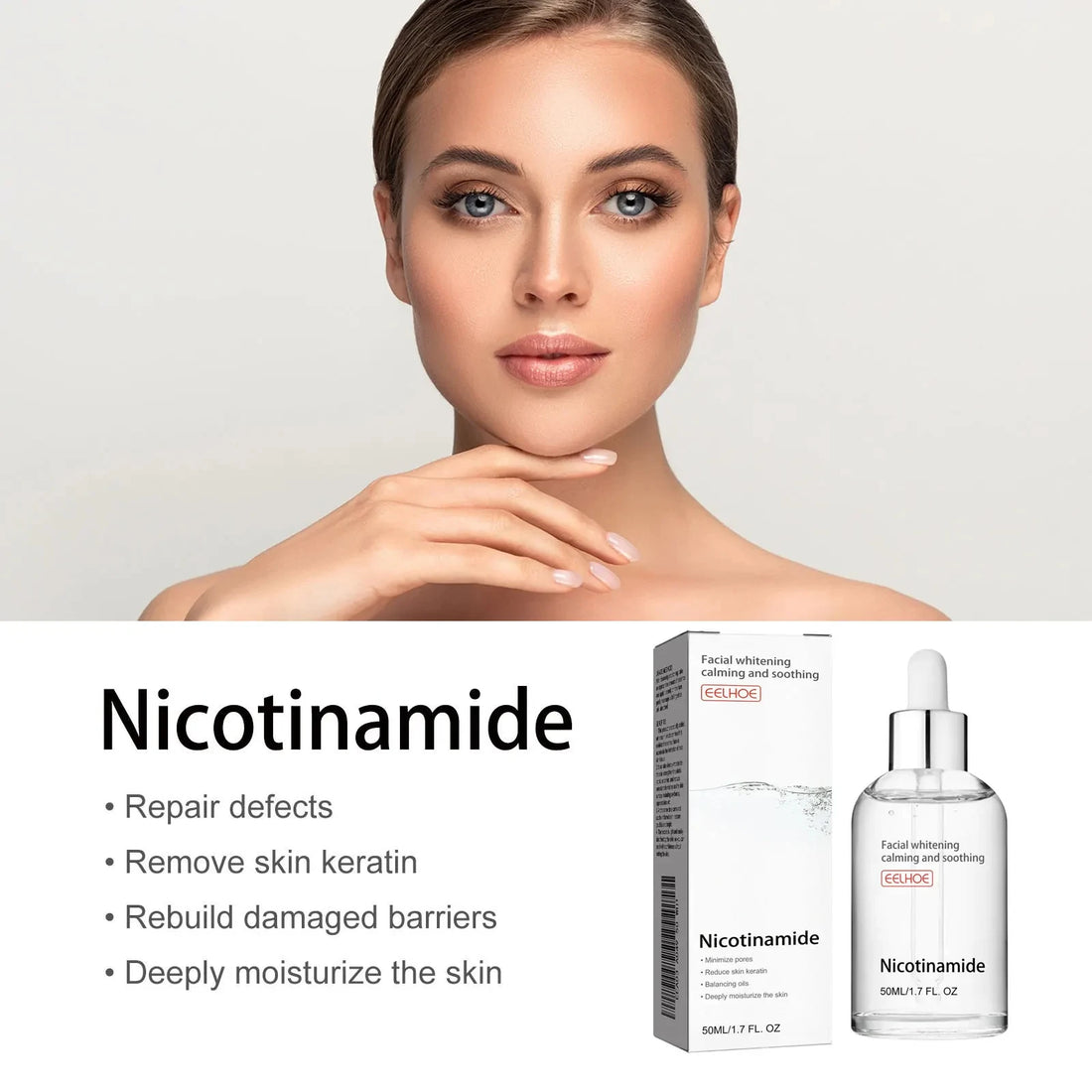 Niacinamide Face Serum Brightening Lighten Dark Spots Acne Marks Fade Blemishes Pigmentation Moisturizing Facial Essence