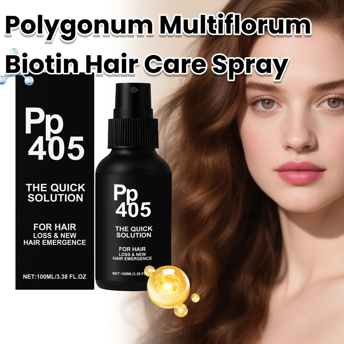 Polygonum Multiflorum Hair Care Spray Biotin Nourishes Scalp Strengthens Hair Roots Smoothing Hair Care Essence Conditioner