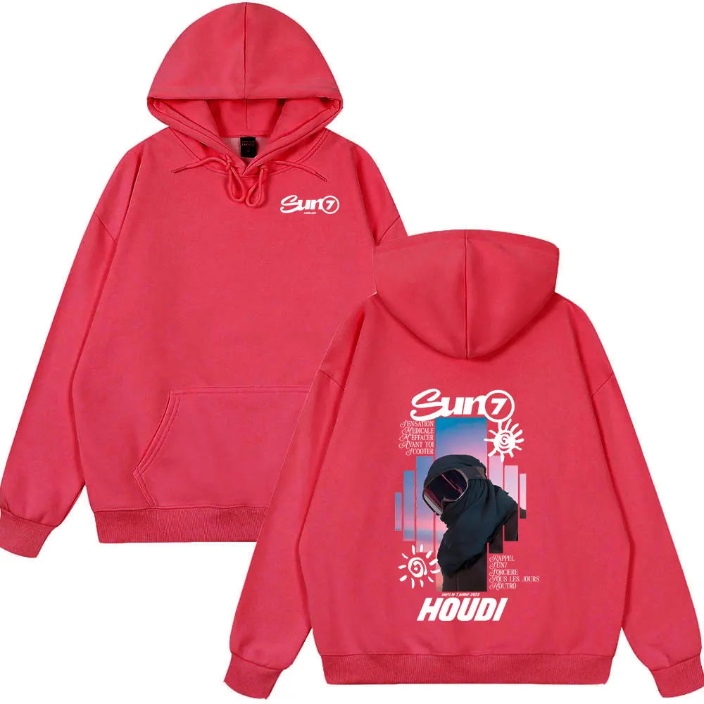 Rapper HOUDI SUN7 Graphic Hoodies Men Women Hip Hop Fashion Pop Music Clothes Unsiex Casual Oversized Hot Sale Winter Clothing