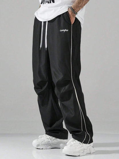 Men's Striped Three - Color Casual Pants with Pockets, Suitable for Sports, Fitness and Jogging