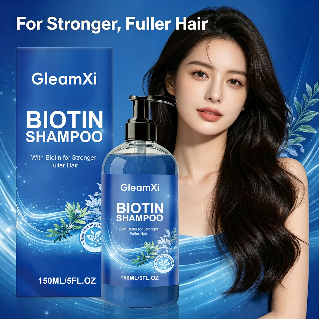 Biotin Shampoo Strengthen Shampoo for Fuller Thicker Hair Anti Hair Loss Volumizing Hair Cleanser Oil Control Nourish Hair Care
