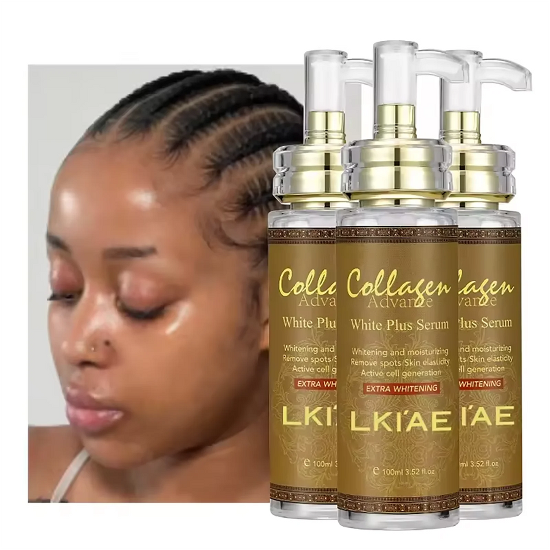 AILKE Skin Whitening Face Serum, Reduce Spots, Moisturizing, Even Skin Tone, With Organic Collagen, Skin Lightening Body Serum Halalzen