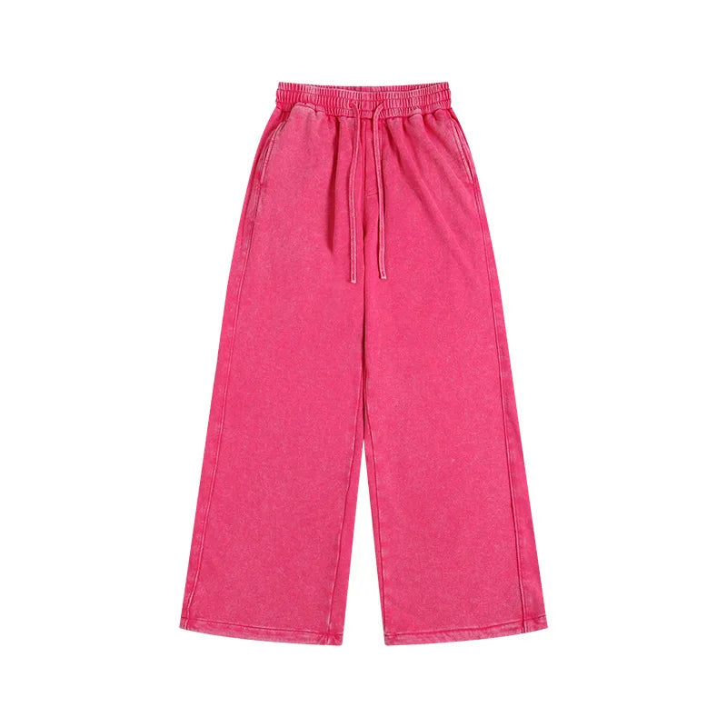 Washed and aged sweatshirt, loose hoodie for young couples, round-neck jacket, zip-up sweatshirt, men's suit set