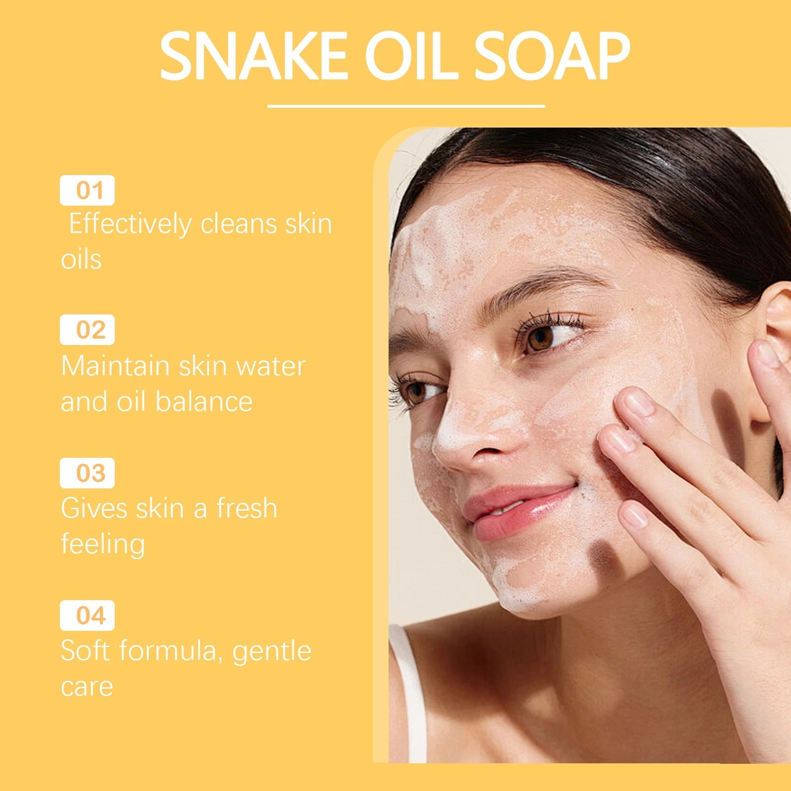 Snake Oil Cleansing Soap - Gentle Facial Cleansing, Leaves Skin Tender & Smooth, Refreshing & Oil-Control Cleansing Soap Halalzen
