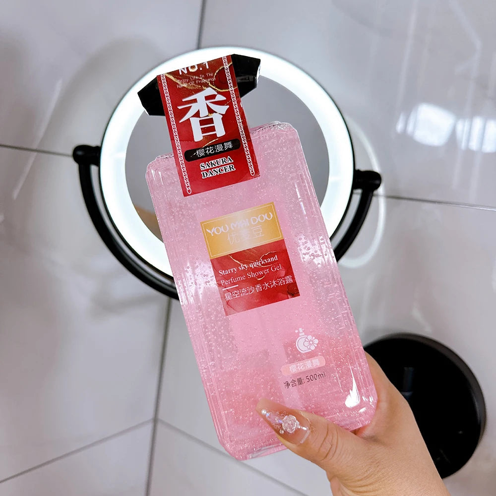 500ml Sakura Jasmine Petal Essential Oil Shower Gel Deep Cleansing Long lasting Fragrance Moisturizing Aromatic Body Care Bath Halalzen