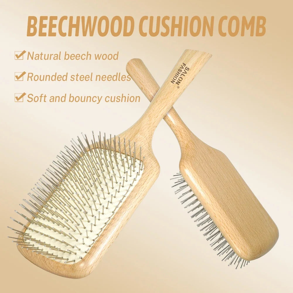 Wooden Air Cushion Massage Comb Anti Static Anti Hair Loss Nourishing Scalp Care Curly Hair Styling Tool