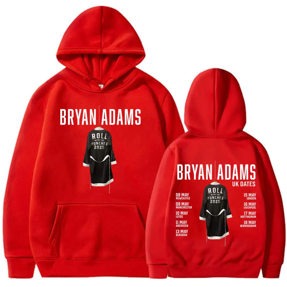 BRYAN ADAMS ROLL WITH THE PUNCHES TOUR 2025 Hoodies Men's Women Clothing Fashion Hip Hop Sweatshirts Oversized Pullovers Hoodie
