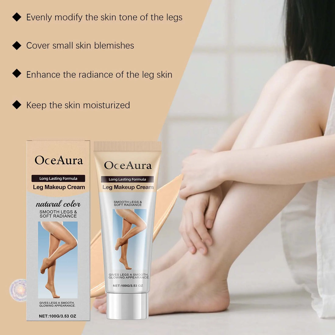 100g Leg Makeup Cream Even Skin Tone Body Foundation Waterproof Long Lasting Body Concealer Cream Natural Color Leg Makeup Fresh