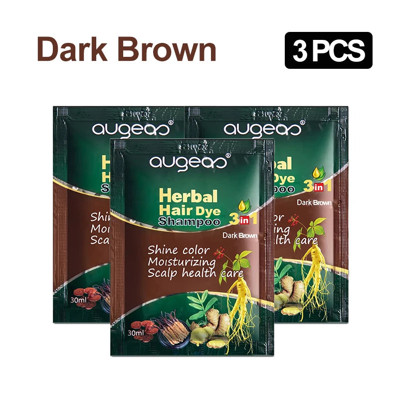 3/5 PCS Hair Dye Shampoo Natural Herbal Plant Fast Dye White Grey Removal Long-lasting Hair Color Products Hair Shampoo 30 ml
