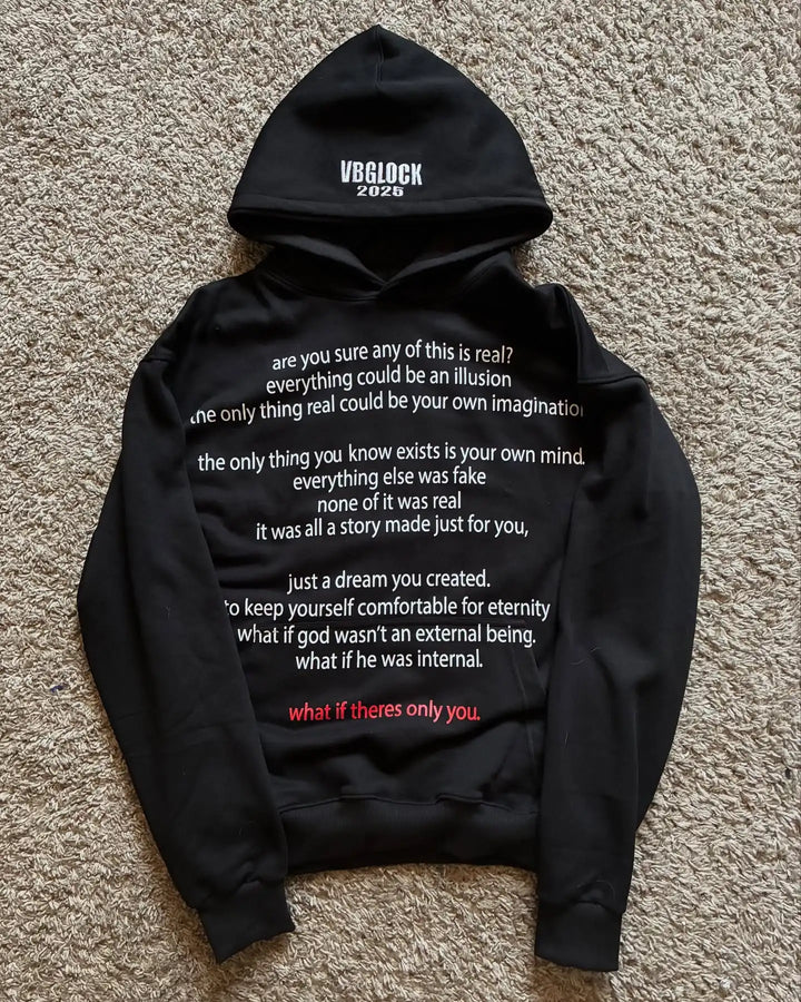 Vintage Y2k Black Not Real Print Hoodies Grunge Hip Hop Streetwear 2025 New Sweatshirts Tops Goth Oversized Hoodie Men Clothing