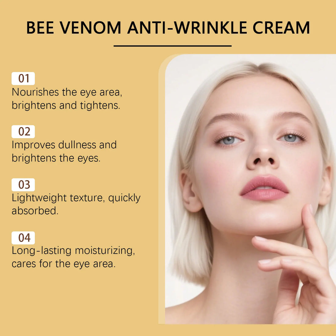 120g Bee Venom Skin Restoration Cream Skin Barrier Reduce Redness Sensitive Blemish Remover  Firming Deep Moisturizer Face&Body