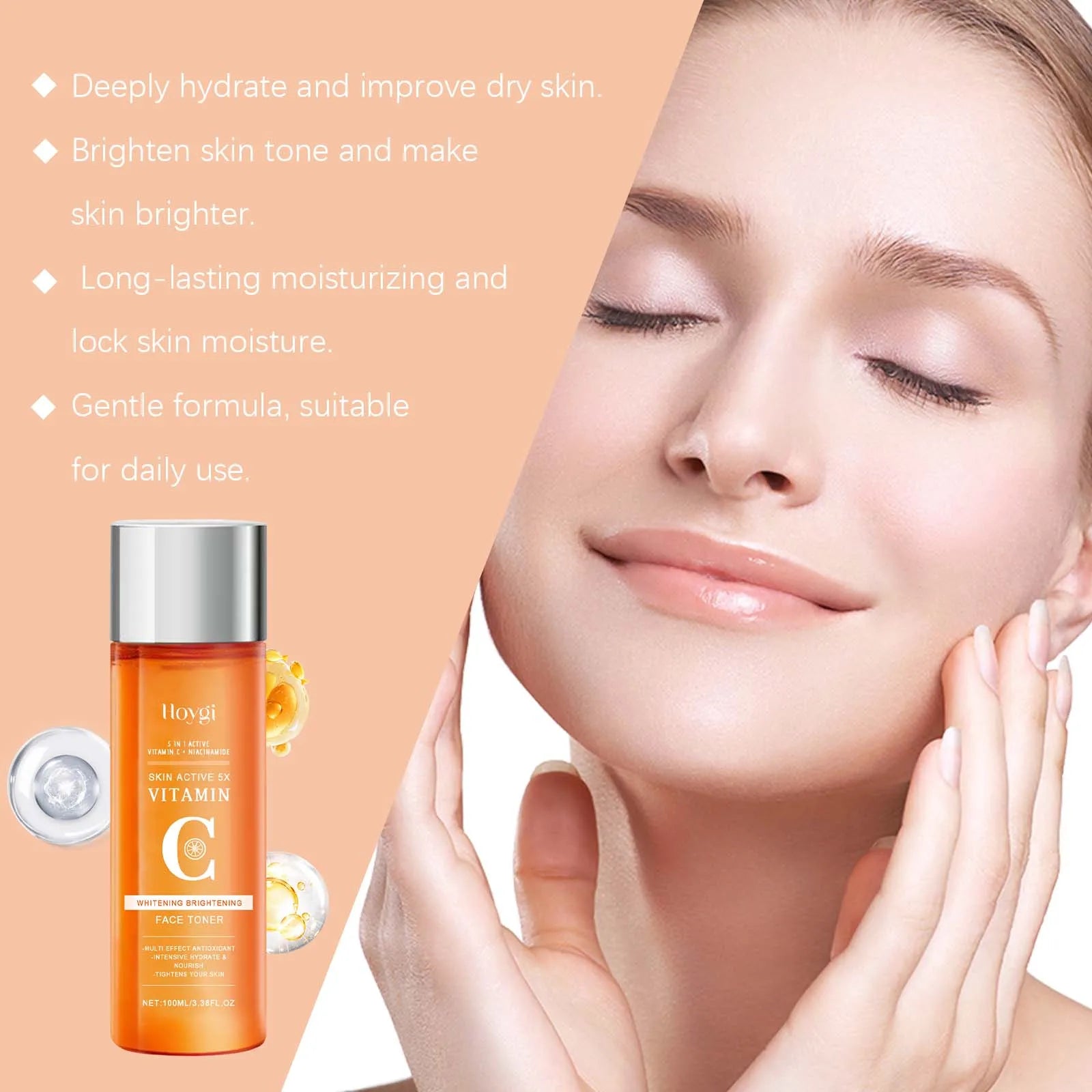 Vitamin C Hydrating Toner Moisturizing Brightening Refreshing Antioxidant Facial Essence Shrink Pores Smoothing  Face Skin Care