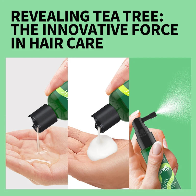 Tea Tree Essence Shampoo Hair Conditioner Set Deep Cleaning Moisturizing Scalp Strengthening Nourish Shiny Anti Hair Loss Care Halalzen