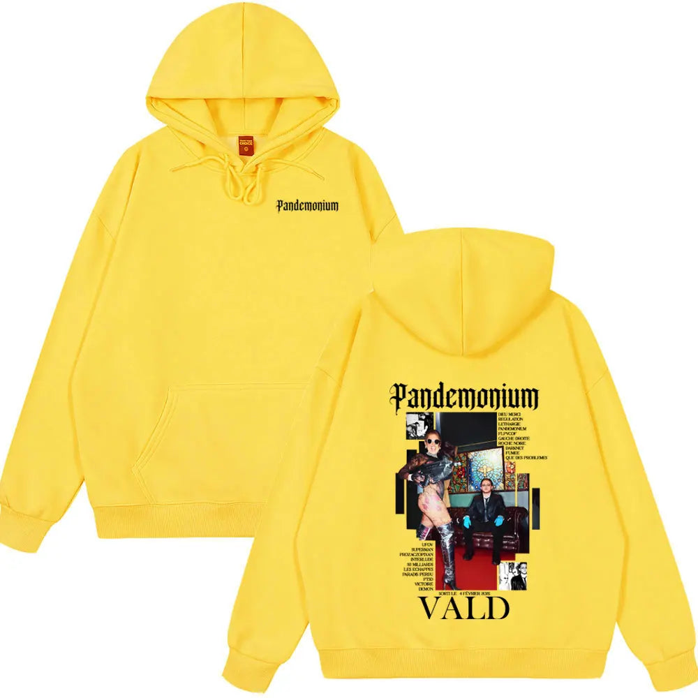 Hot Sale Wear Rapper Vald PANDEMONIUM Album Graphic Hoodie Men Women Hip Hop Fashion Hoodies Male Vintage Wear Winter Streetwear