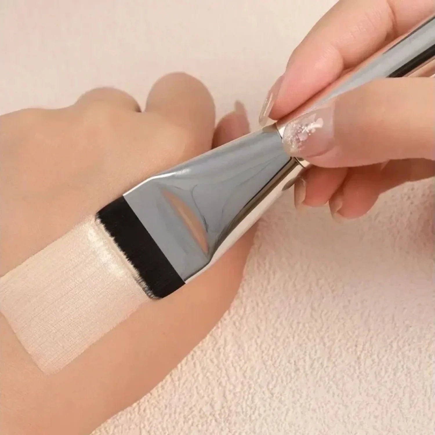 Ultra Thin Foundation Brush Lightweight and Thin Face Contour Brush Flat Contour Brush Blending Foundation Cream Makeup Brushes Halalzen