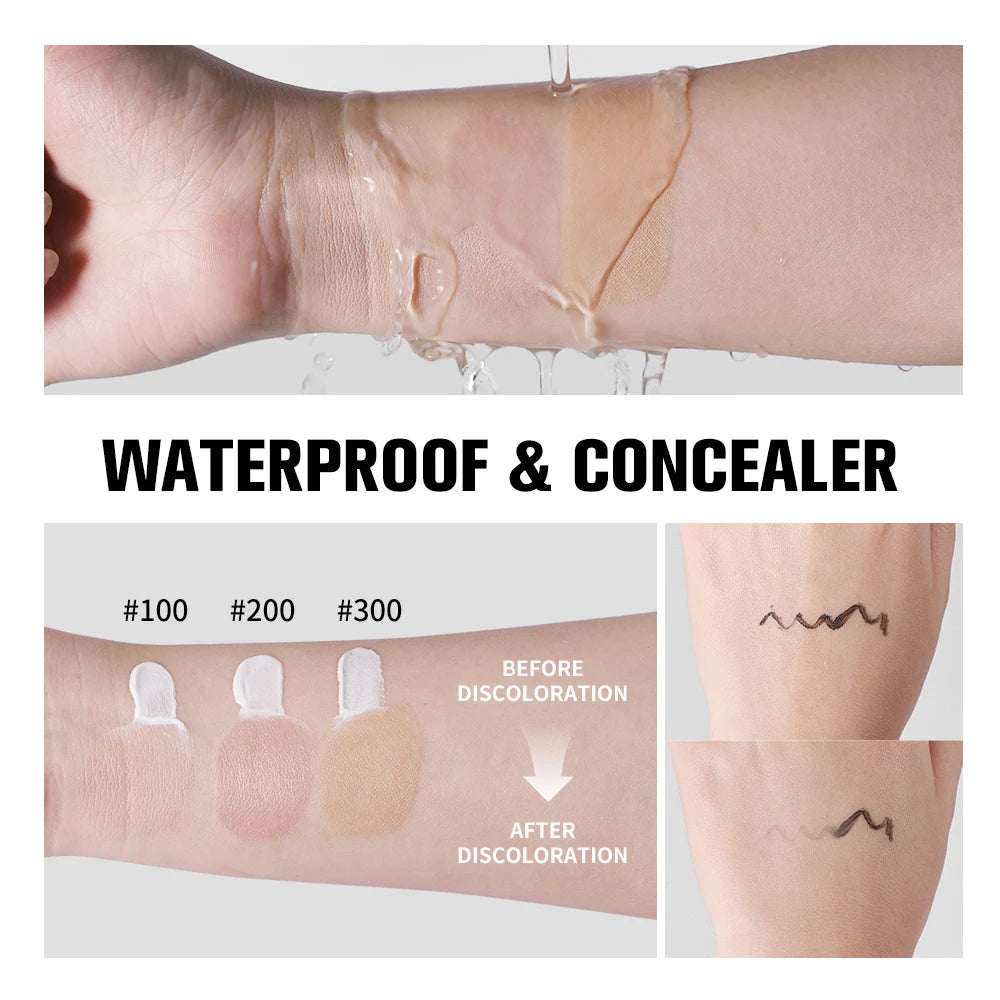 Lakerain Color Changing Liquid Foundation Brightening Moisturizing Skin SPF 15 Sunscreen Natural Even Skin Tone Slight Concealer