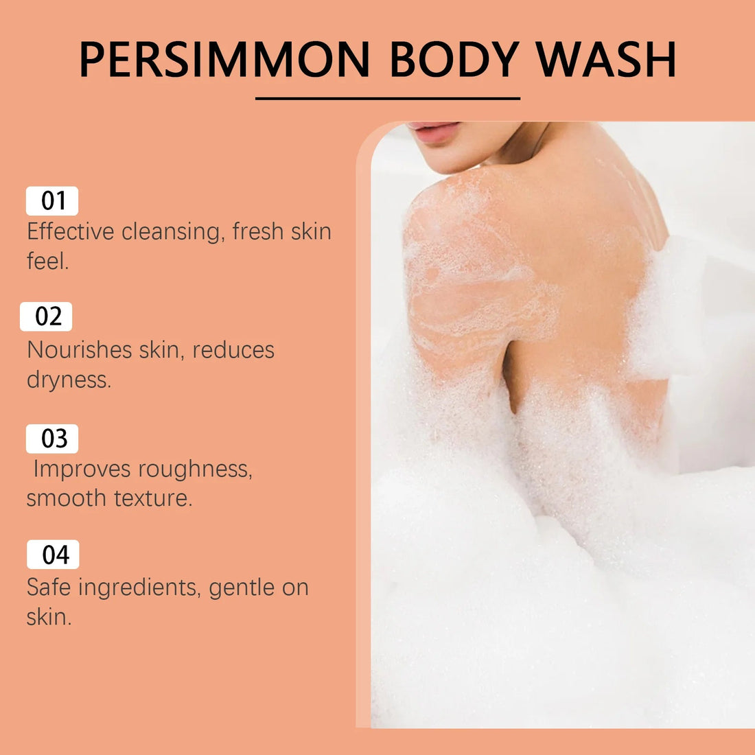Persimmon Fresh Shower Gel cleanses body dirt and oil, leaving a refreshing feel and smooth texture. Halalzen