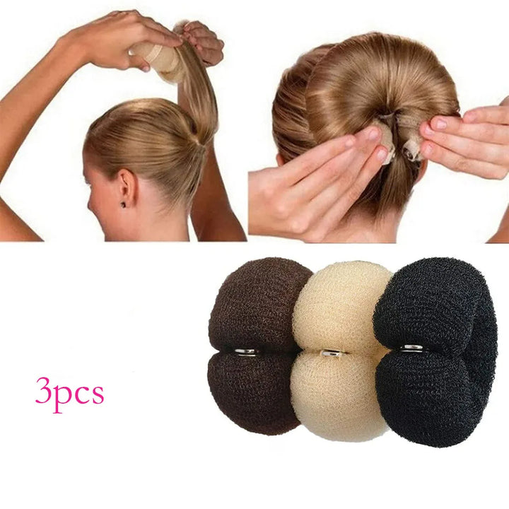 Black/Brown/Beige Magic Hair Bun Maker Donut Bagel For Hair Tools Hairpin Hair Accessories For Women Styling Braids