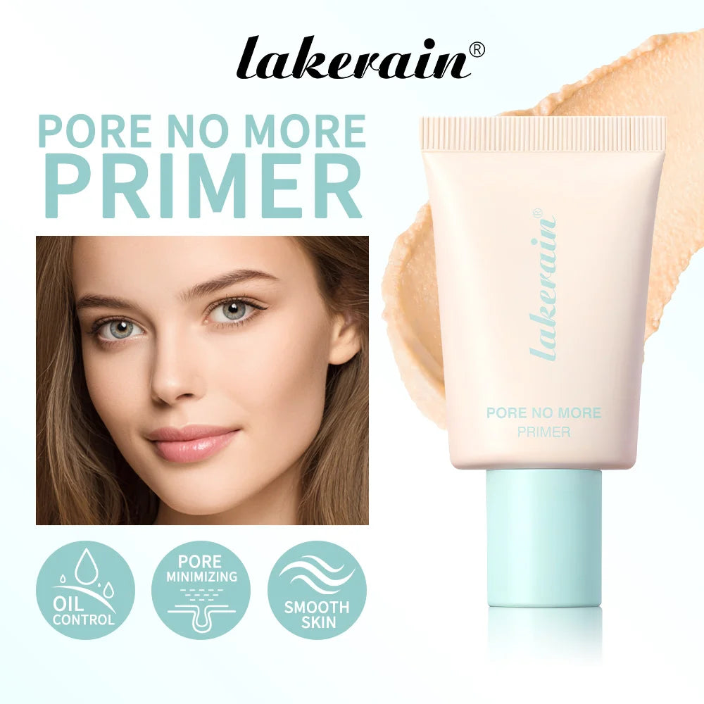 Lakerain Pore No More Makeup Primer Long Lasting Oil Control Hidden Pores Smooth Matte Makeup Effect Slightly Concealer Primer