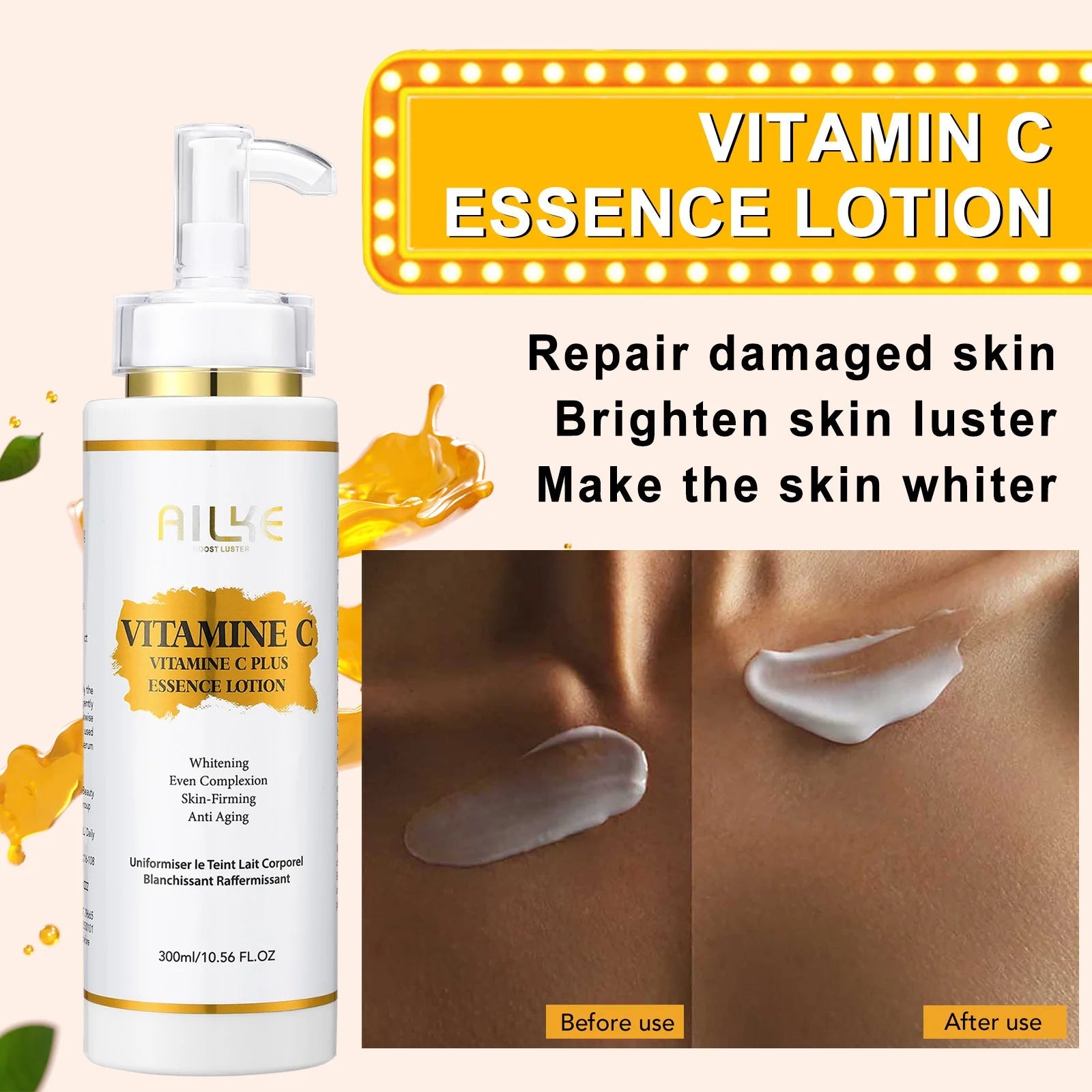 AILKE Vitamin C Skin Care, Even Skin Tone Cream, Regenerae Serum, Radiant Skin, Hydrating, Color Correction, Paraben Free Halalzen