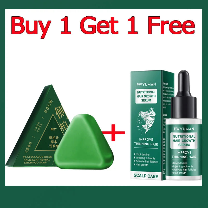 Seven Green Platycladi Usman Grass Handmade Shampoo Soap Refreshing Flushing Healthy Anti-removal Hair Nourishing Clean Product Halalzen