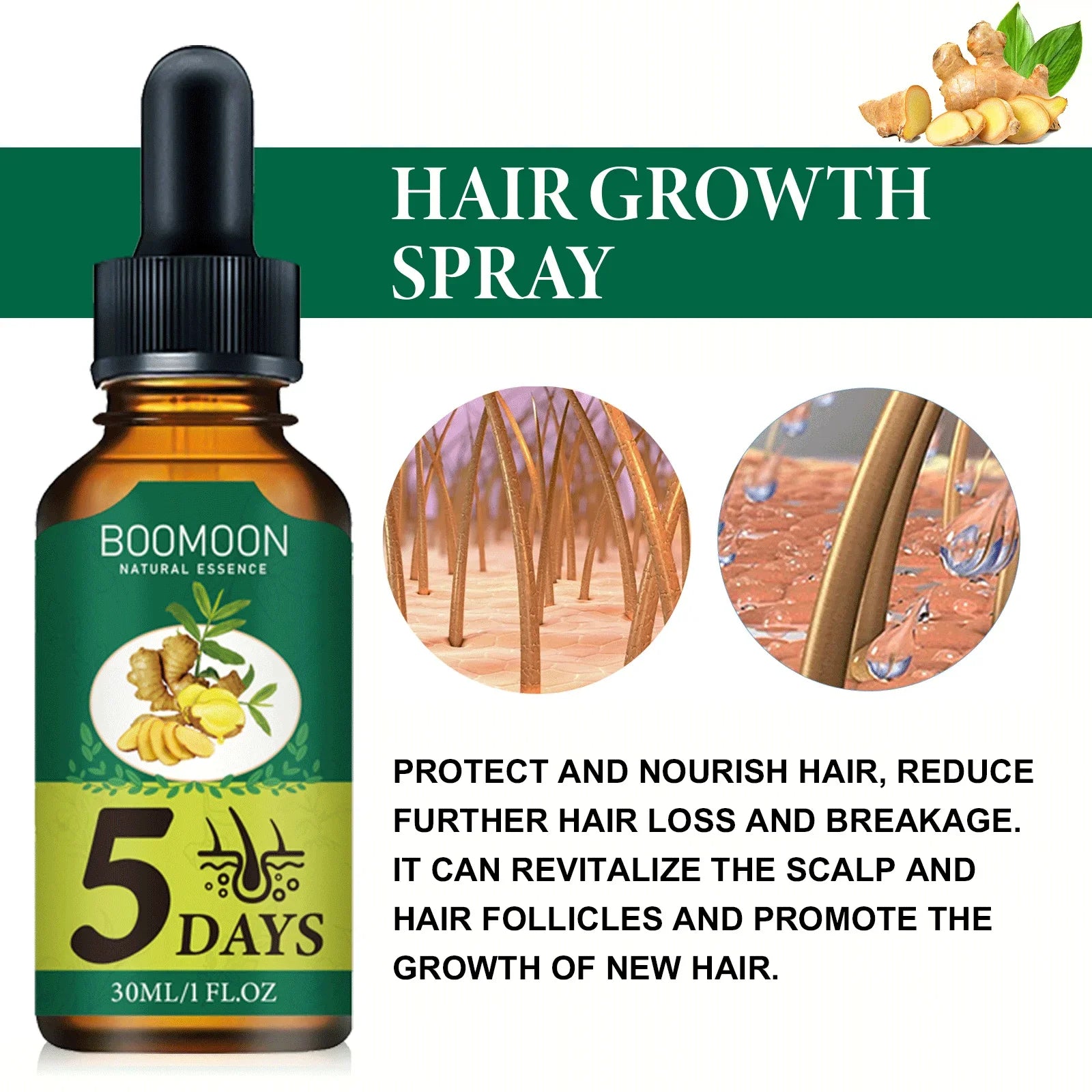Hair Growth Essence Oil Anti Hair Loss Prevent Baldness Treatment Fast Nourish Scalp Ginger Hair Growth Oil Hair Care