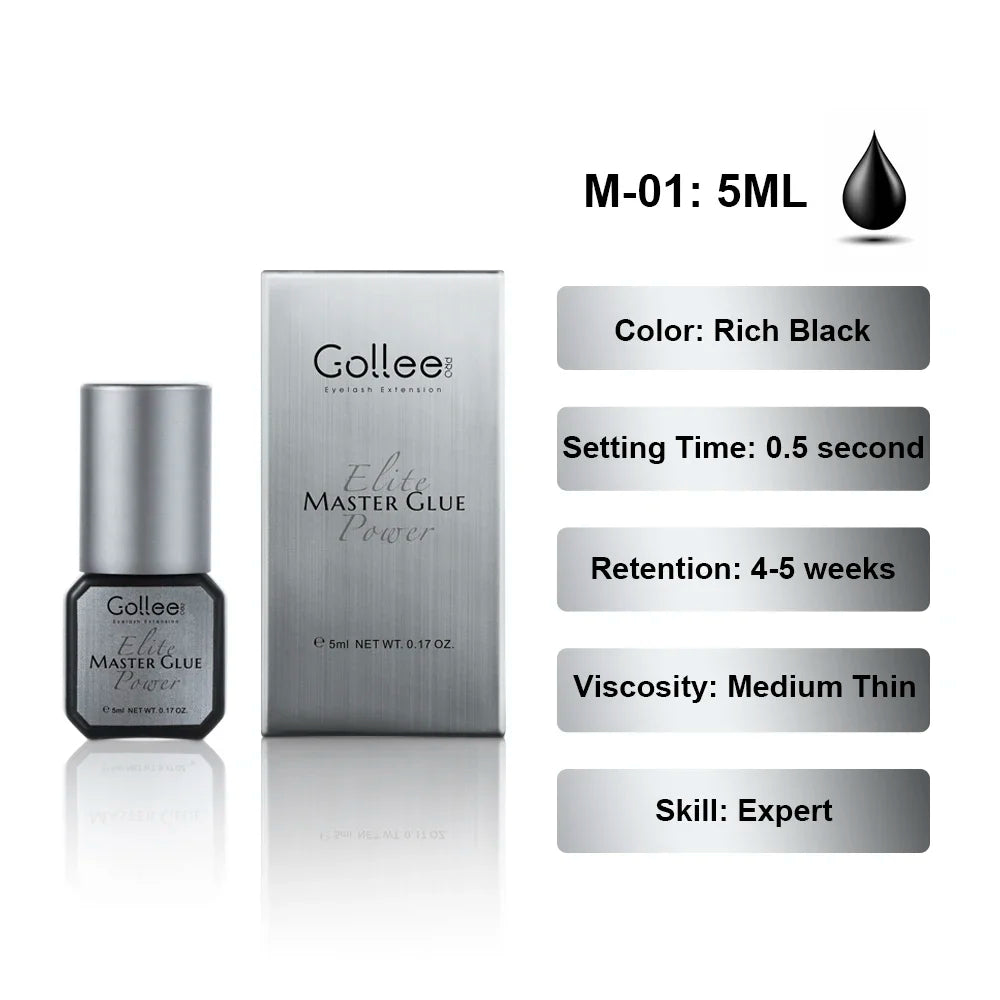 5Pcs Gollee 5ml Eyelashes Adhesive Glue Lash Bonder 15ml Low Odor False Eyelash Glue Waterproof Eye Lash Cosmetic Tools Makeup