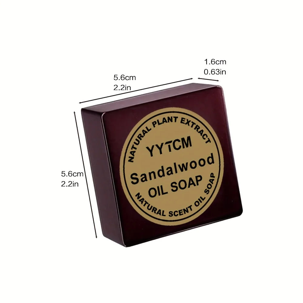 Sandalwood Soap, Men's Fragrance Soap, Long-Lasting Light Fragrance, Bath, Hand-Washing, Face-Washing Soap, Gentle Skin Care, Gift-Giving, Personal Use 65G/Piece Halalzen