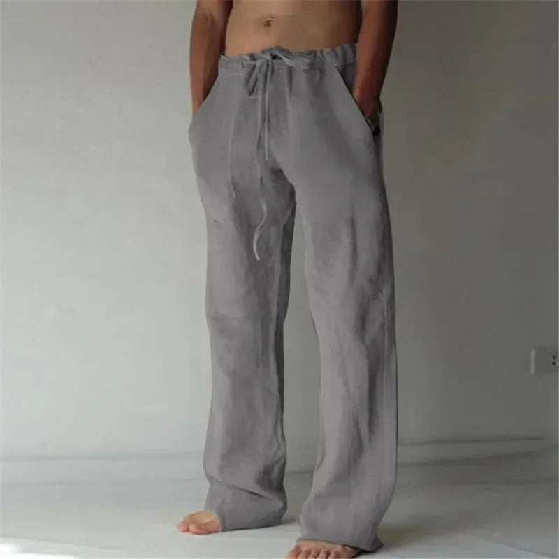 ropa hombre baggy pants Men's Cotton Linen Casual Pants Breathable Trousers Fitness Streetwear Clothing Jogging Autumn Summer