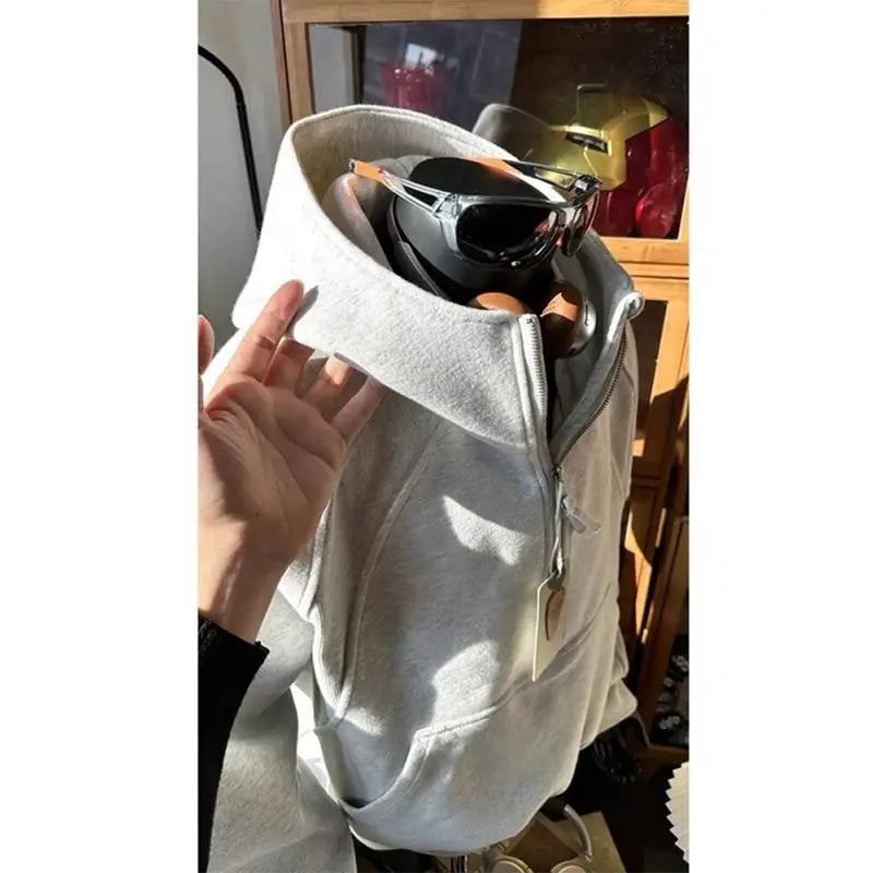 American Half-zipper Stand-up Collar Sweatshirt for Men's Fashion Brand Handsome Three-dimensional Hoodie