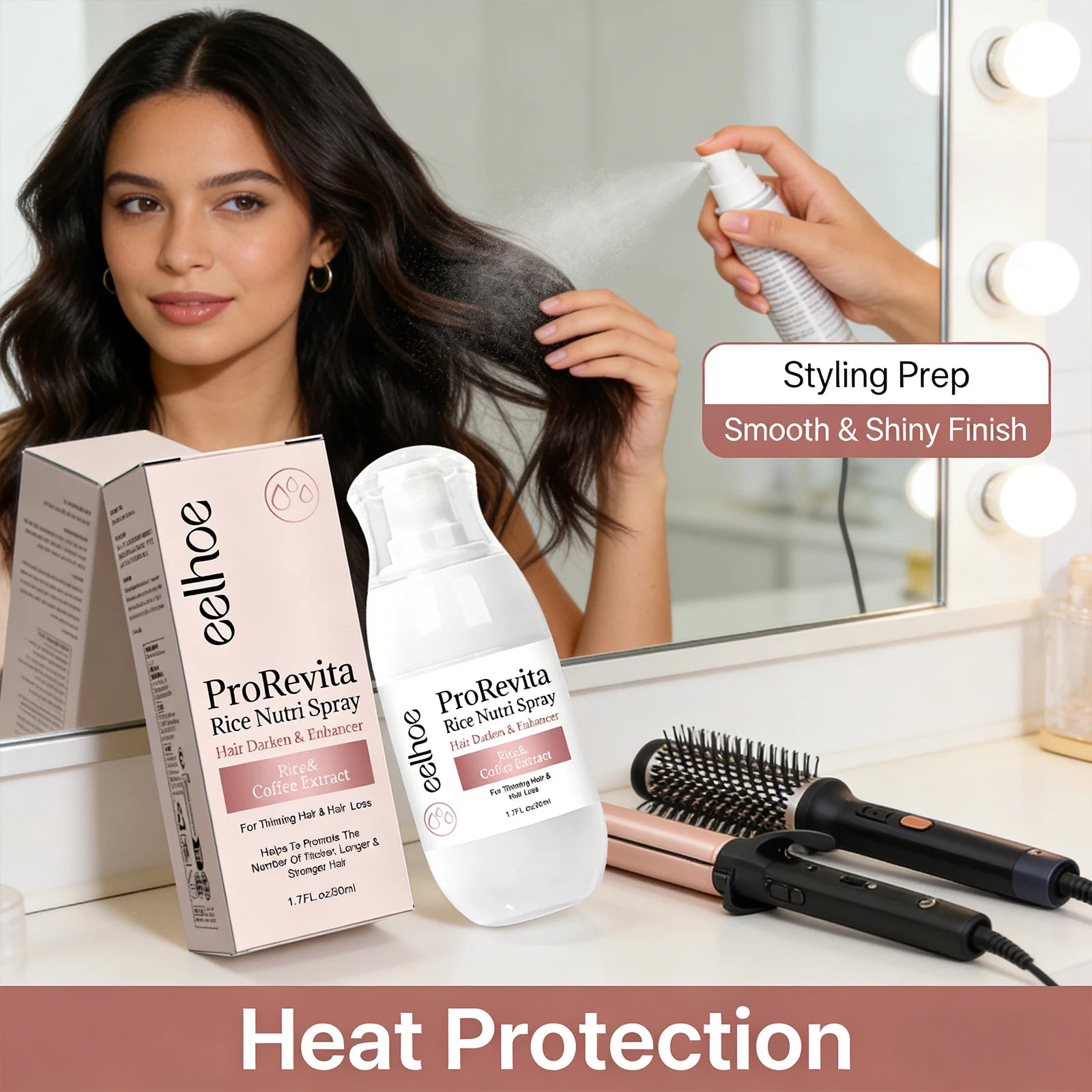 Rice Hair Care Spray Promote Hair Growth Repair Damaged Hair Strengthens Hair Fibers Reduces Hair Loss Breakage Rice Nutri Spray