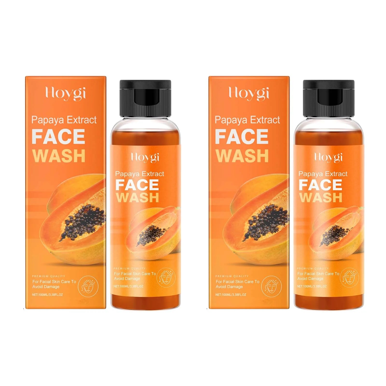 Papaya Face Wash Oil Control Gentle Cleanser Not Tight Moisturizing Hydrating Skin Rejuvenation Clean Pore Brightening Face Wash Halalzen