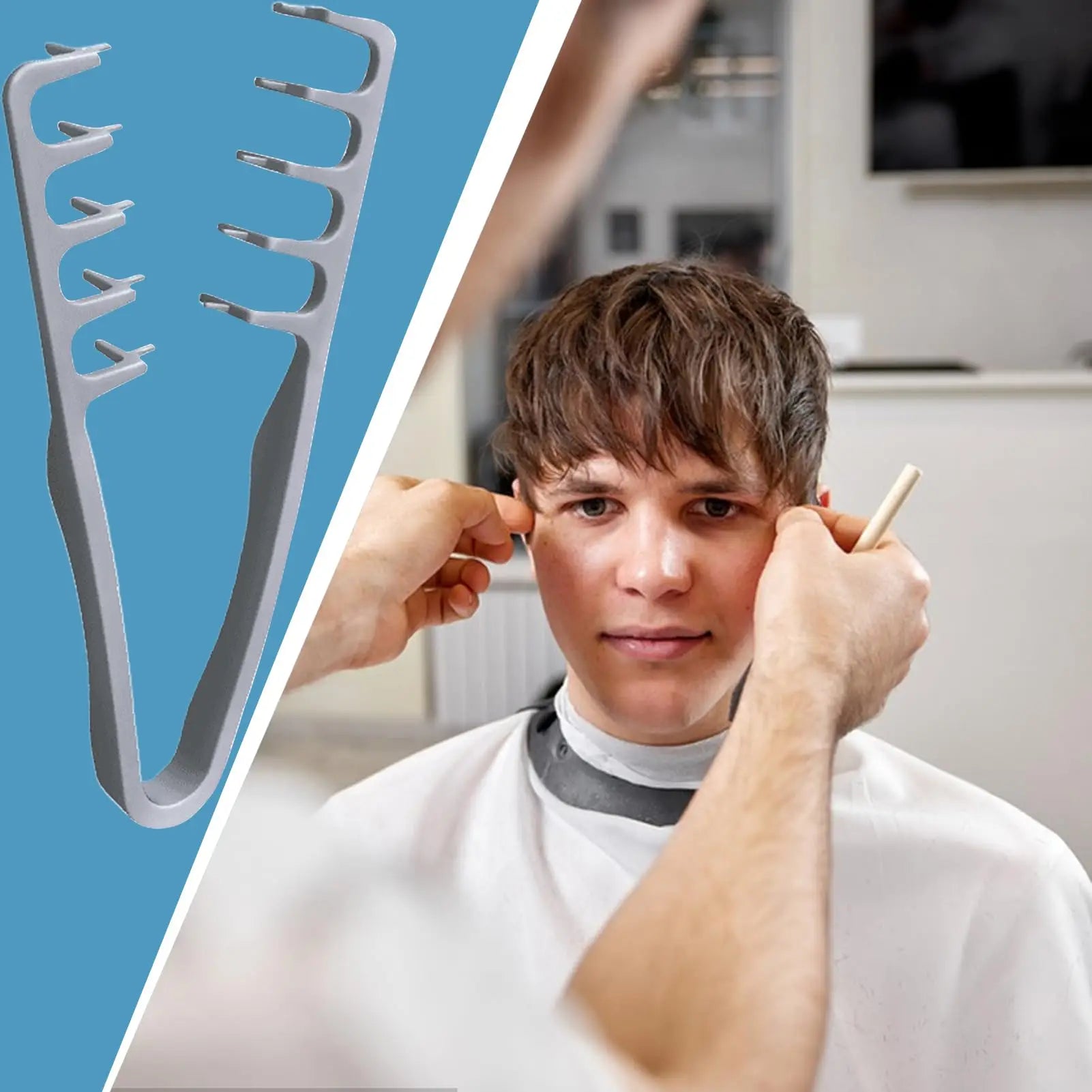 Texture Styling Comb for Men, Wide Tooth Comb, Volume Curling Comb, Natural Wave Hair Brush, Ergonomic Sewn-In Cap Small Horse C