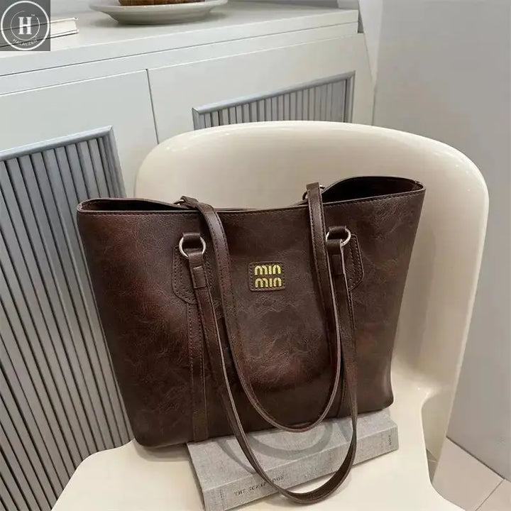 Designer style bag - 2026 best-selling high-quality vintage oil wax leather large bag, fashionable crossbody backpack, tote bag HALALZEN