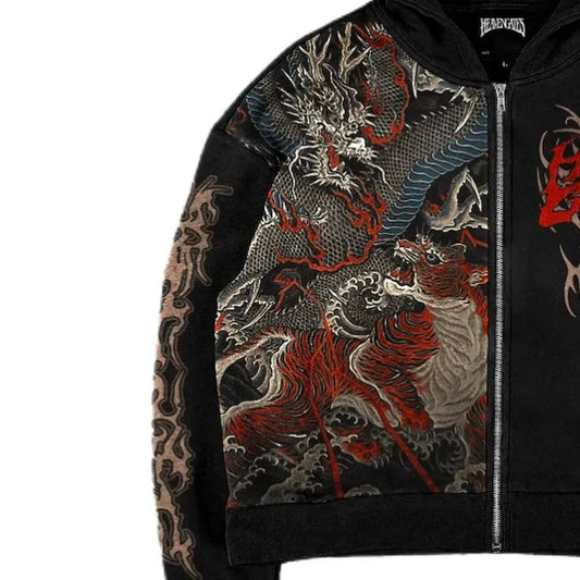 Goth Print Hoodies Men Clothing Street Fashion Hip Hop Harajuku Vintage Sweatshirt Hoodie Loose Casual Hoodies for Men Tops