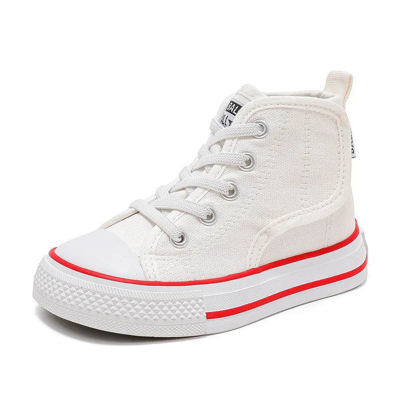 Spring and Autumn New Children's Canvas Shoes Boys High-Top White Shoes Girls Casual Shoes Parent-Child Shoes Board Shoes