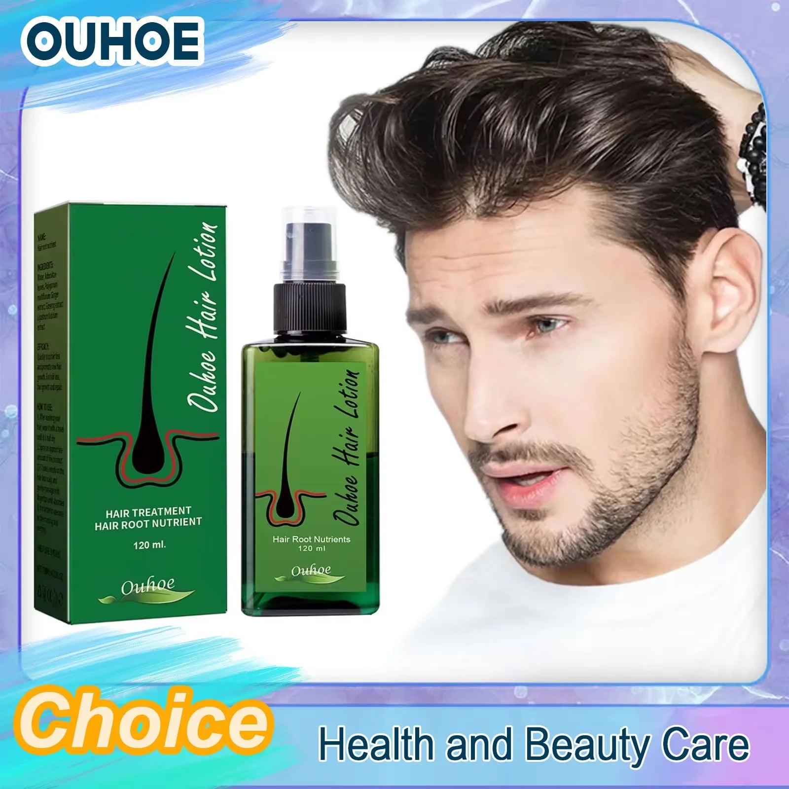 Hair Regrowth For Man Hair Growth Spray Anti Hair Loss Baldness Hair Root Repair Damaged Scalp Treatment Hair Growth Serum New