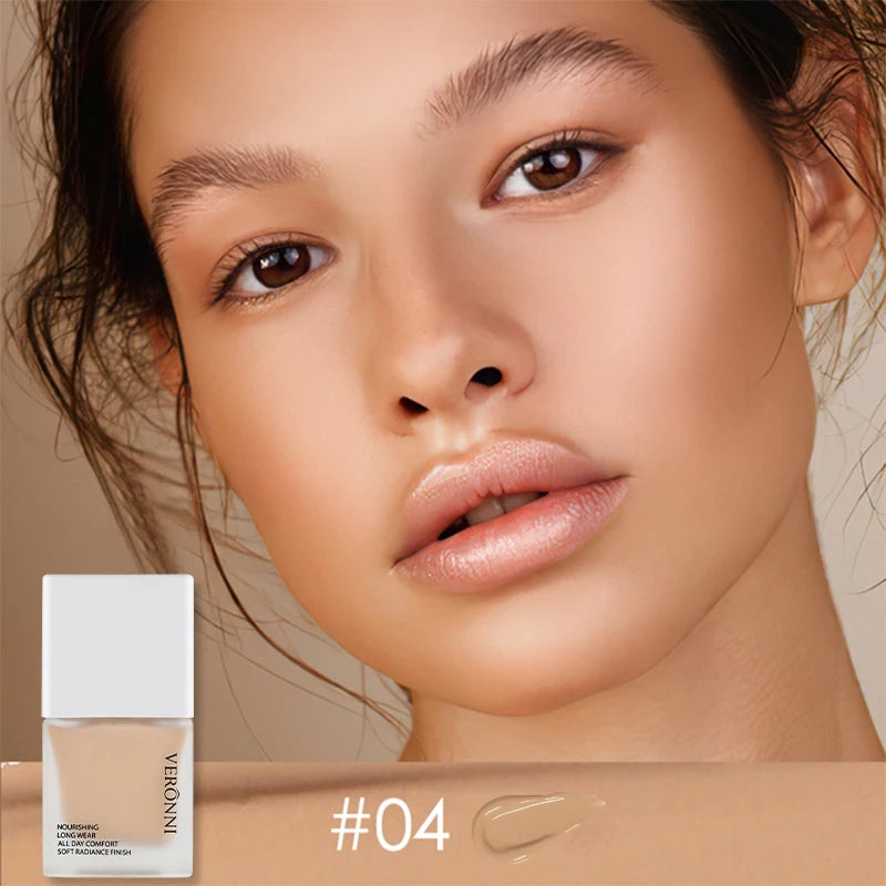 VERONNI Liquid Foundation Cream for Face 10ml High Coverage Makeup Base Sunscreen SPF30 Waterproof Concealer Makeup Foundation Halalzen