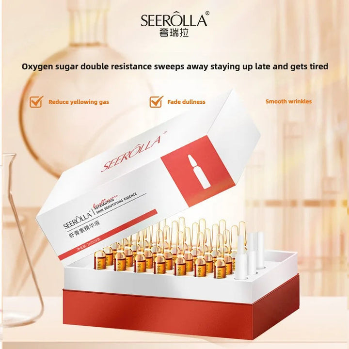 Astaxanthin Anti Wrinkle Facial Ampoules Sets Remove Dark Spots Melanin Brighten Shrink Pores Moisturizing Fade Fine Lines 28pcs Halalzen